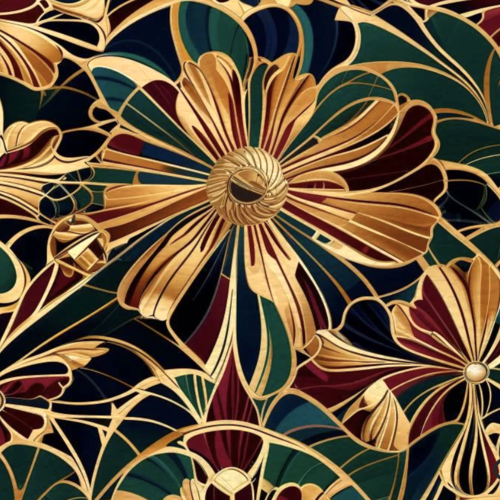 Simili cuir fleurs 50x70cm