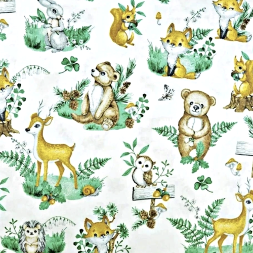 Tissu enfant animaux 50x80cm