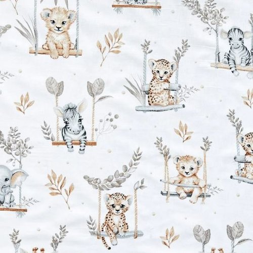 Tissu animaux de la savane sur balançoire 50x80cm