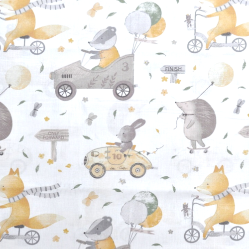 Tissu enfant animaux vintage 50x80cm