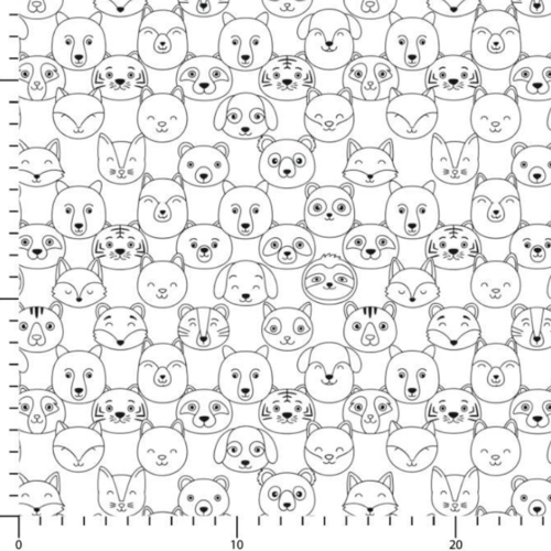 Tissu à colorier animaux 50x70 cm