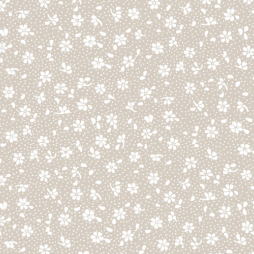 Tissu fleurs liberty beige et blanc 50x80 cm