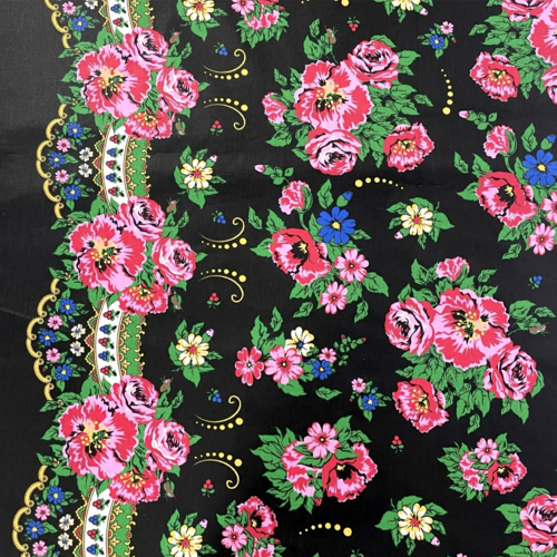 Tissu fleurs folk 50x80 cm