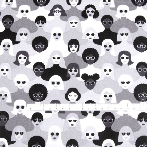 Tissu coton personnages 50x75cm