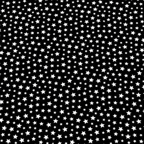 Tissu étoiles noir et blanc 50x80 cm
