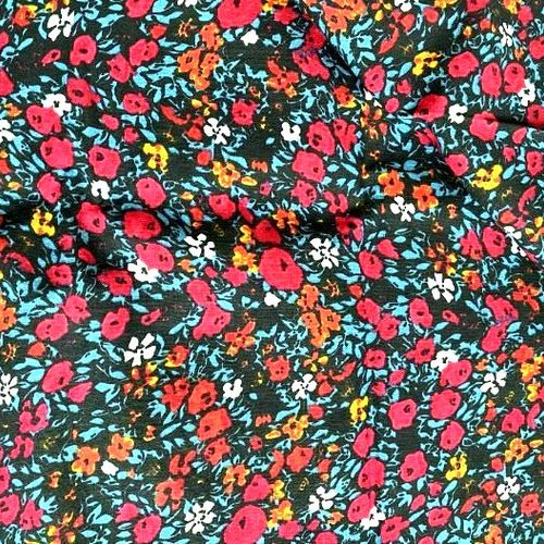 Tissu fleurs multicolores  50x70 cm