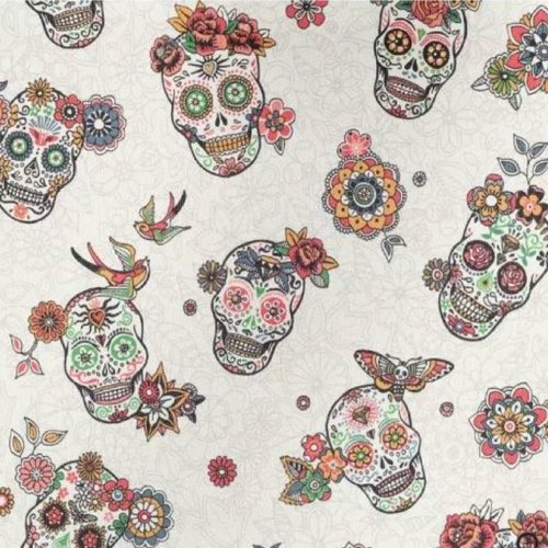 Simili cuir têtes de mort 50x70cm