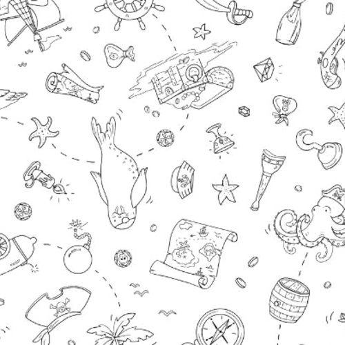 Tissu à colorier pirates 50x75 cm