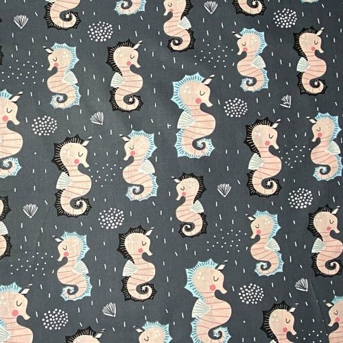 Tissu hippocampes 50x80 cm
