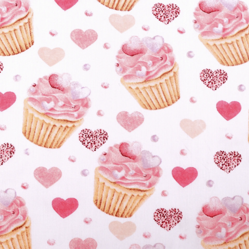 Tissu coton cupcakes 50x80 cm