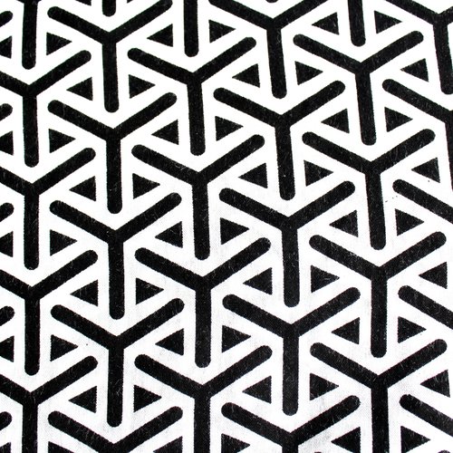 Tissu graphique noir et blanc 50x72 cm