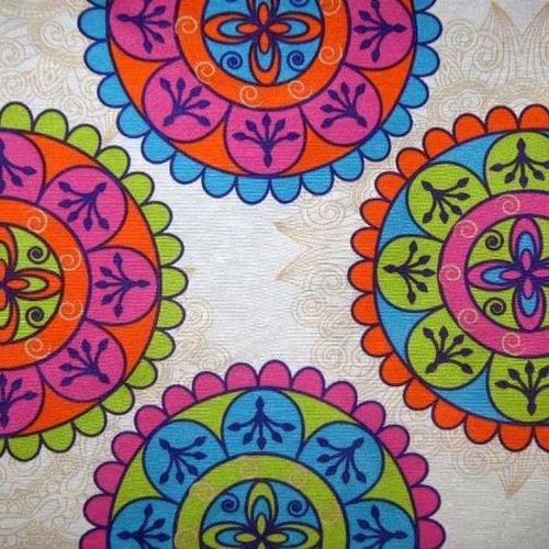 Tissu ameublement mandalas 50x67 cm