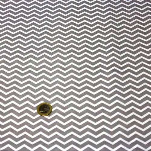 Tissu chevrons gris et blanc 50x70 cm