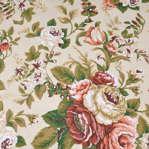 Tissu coton grandes fleurs  50x80 cm