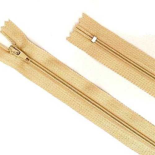 Lot de 10 fermetures éclair 10cm beige