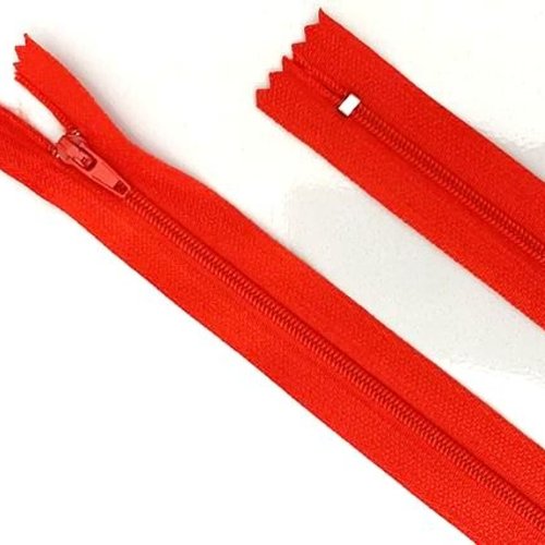Lot de 10 fermetures éclair 10cm rouge