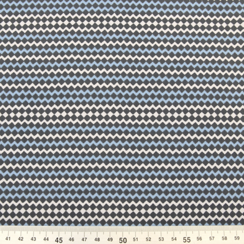 Tissu graphique bleu et gris 50x75 cm