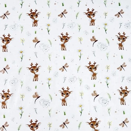 Tissu  bébé rennes 50x80 cm