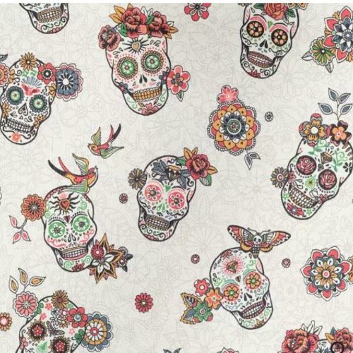 Simili cuir têtes de mort 50x70cm