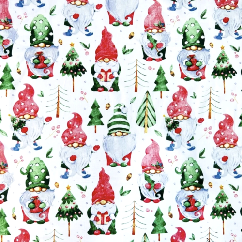 Tissu gnomes de noël 50x80cm