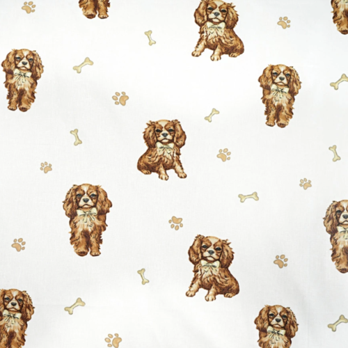 Tissu coton chiens 50x80 cm