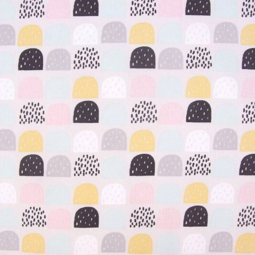 Tissu  dômes multicolores 50x75 cm