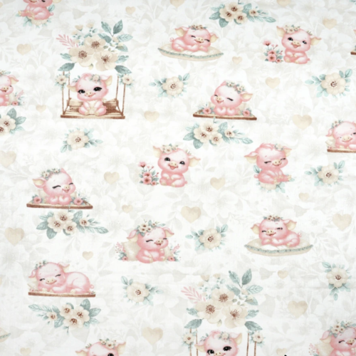 Tissu enfant petits cochons 50x80cm