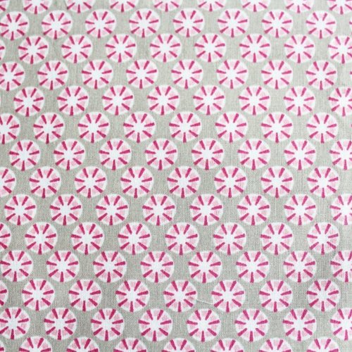 Tissu graphique rose et beige 40x80 cm