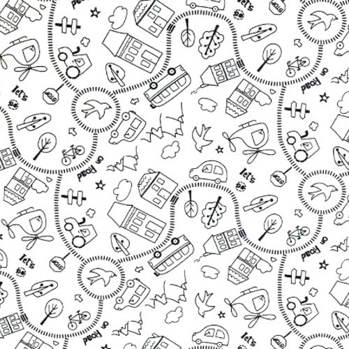 Tissu à colorier voitures 50x75 cm