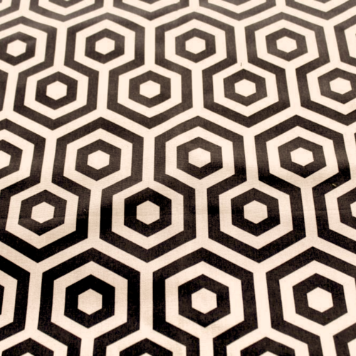 Tissu ameublement beige et noir 50x75 cm