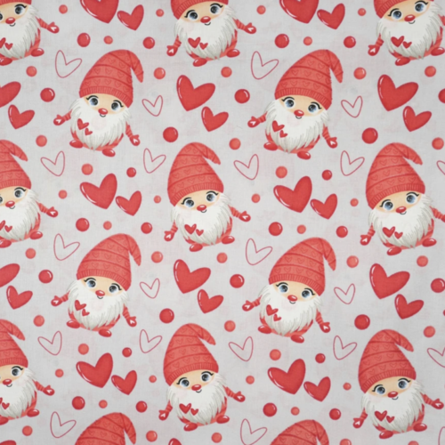 Tissu lutins gris et rouge 50x80cm