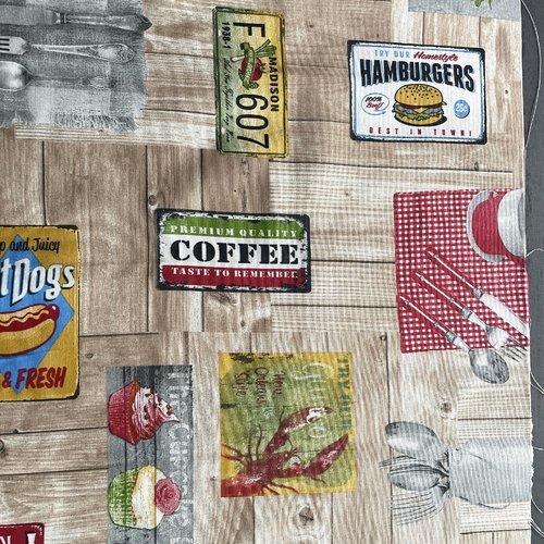 Tissu ameublement cuisine 53x70 cm