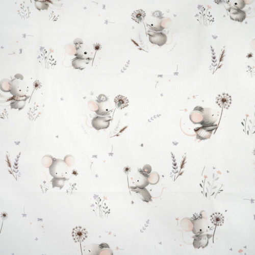 Tissu enfant petites souris 50x80 cm