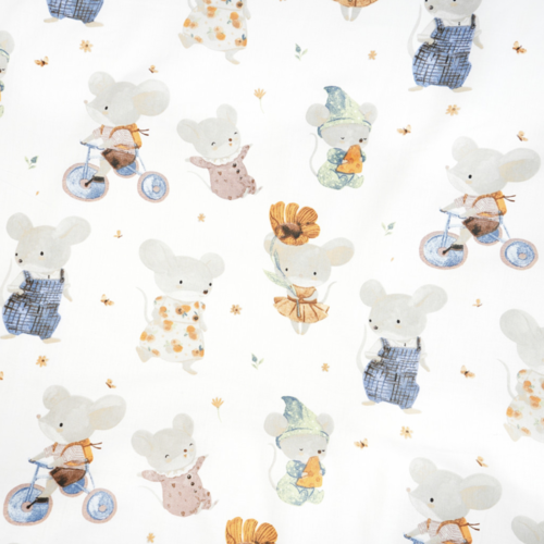 Tissu enfant petites souris 50x80 cm