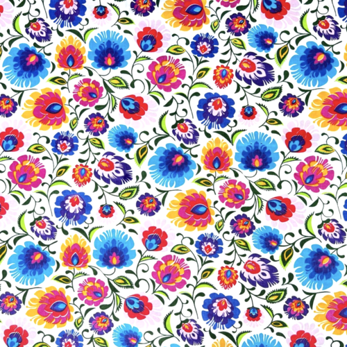 Tissu fleurs folk 50x80 cm