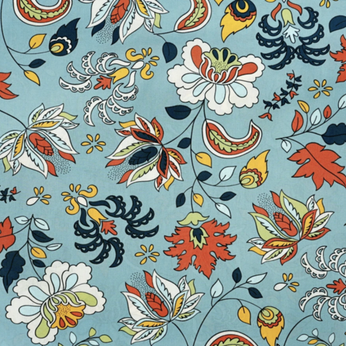 Tissu coton fleurs folk 50x80 cm