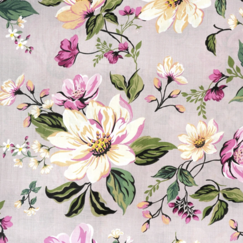 Tissu fleurs magnolias multicolores 50x70 cm