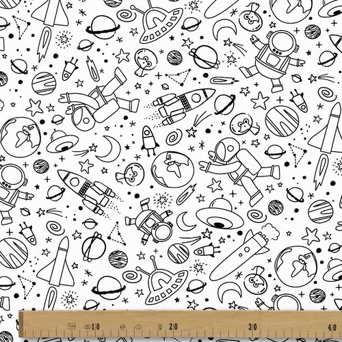 Tissu à colorier cosmonaute 50x75 cm