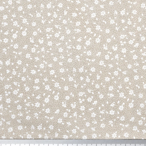 Tissu fleurs liberty beige et blanc 50x80 cm
