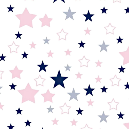 Tissu coton étoiles rose et bleu 50x80 cm