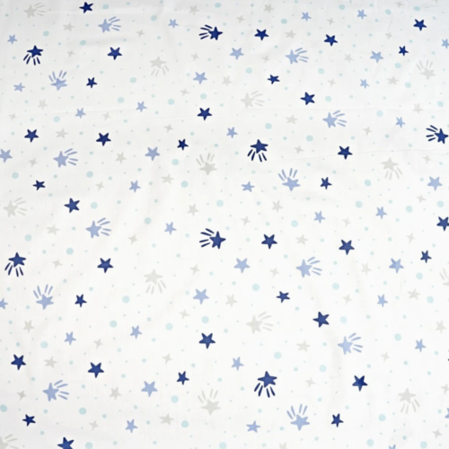 Tissu étoiles bleu et blanc 50x80 cm