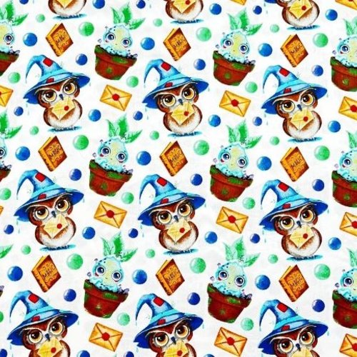 Tissu enfant thème harry potter 50x80cm