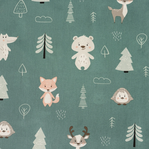 Tissu enfant animaux de la forêt 50x80cm