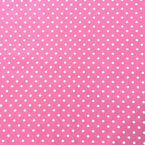 Tissu coton à pois 4mm rose et blanc 50x80 cm