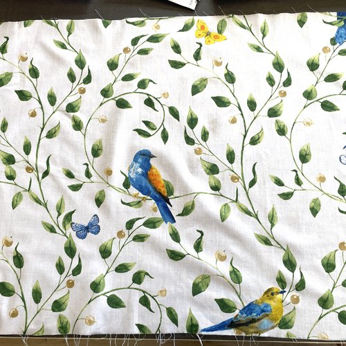 Tissu oiseaux et papillons 50x80 cm