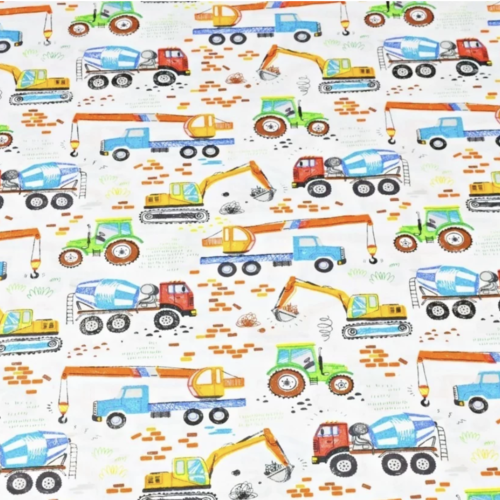 Tissu garçon chantier 50x80cm
