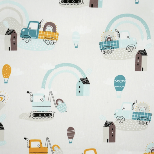 Tissu garçon chantier 50x80cm