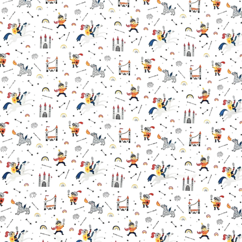 Tissu chevaliers et châteaux forts 50x80cm