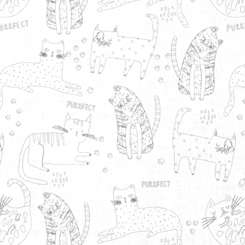 Tissu à colorier chats 50x70 cm