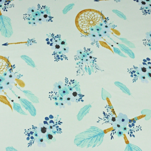 Tissu attrapes rêves vert 50x80cm